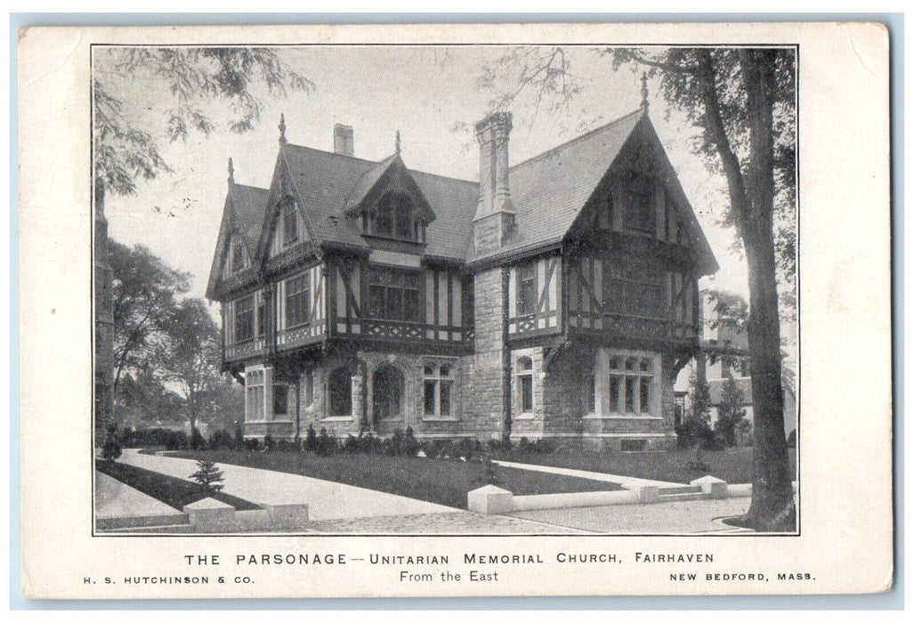 1906 The Parsonage Unitarian Memorial Church Fairhaven Massachusetts MA Postcard