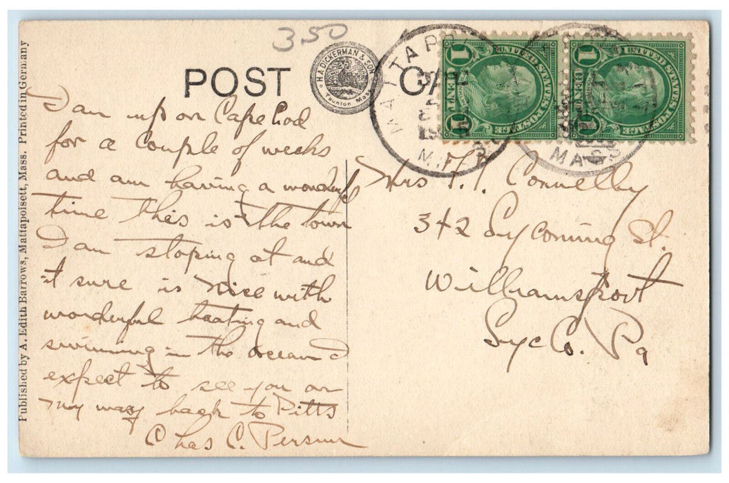 c1910 The Water Front Mattapoisett Massachusetts MA Antique Posted Postcard