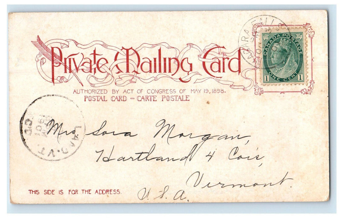 1901 Front View, American Falls, CA Harland VT Queens Park Advertising  Postcard