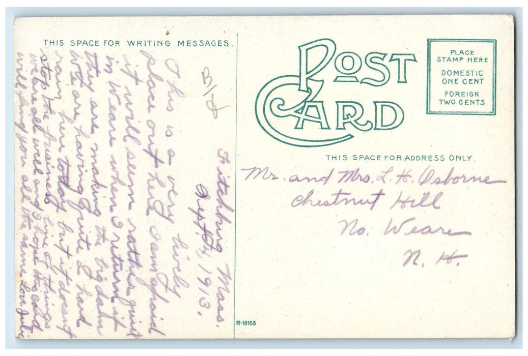 1913 First Methodist Episcopal Church, Fitchburg Massachusetts MA Postcard
