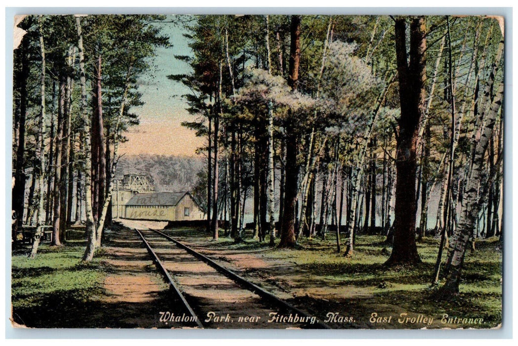 1911 East Trolley Entrance, Whalom Park Near Fitchburg Massachusetts MA Postcard