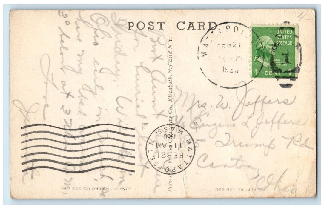 1950 Congregational Church, Mattapoisett Massachusetts MA Vintage Postcard