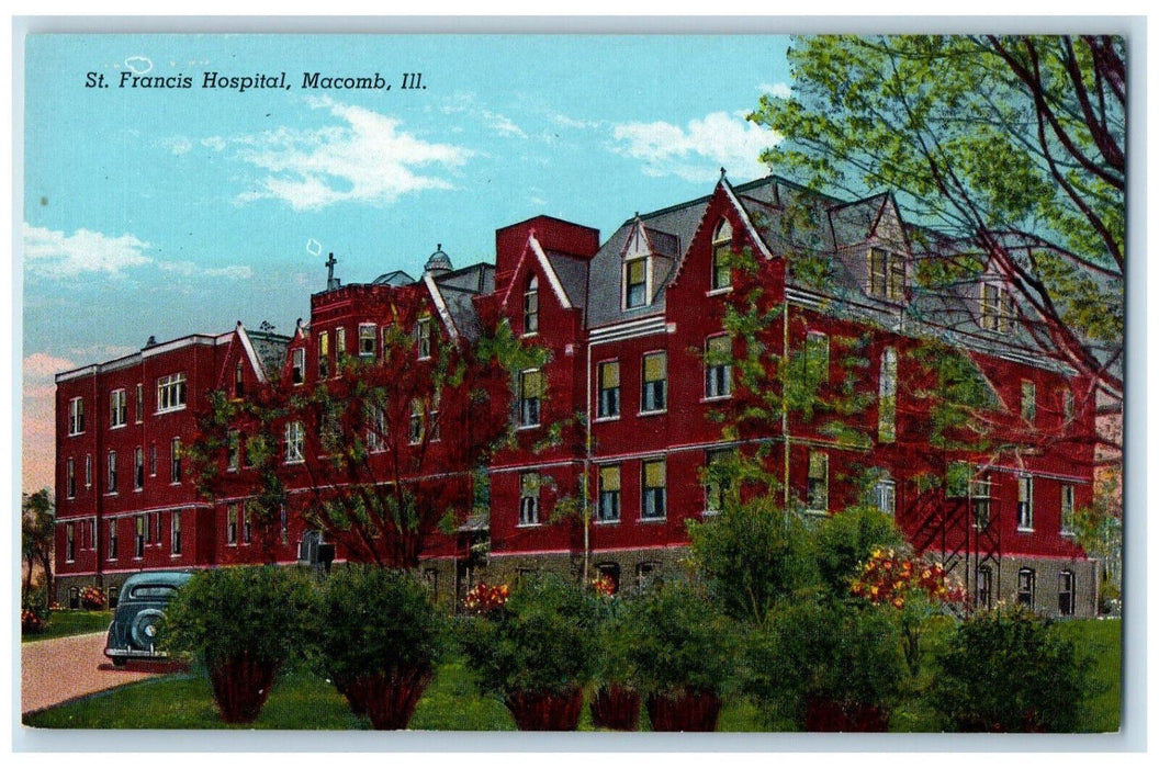 c1950s St. Francis Hospital Macomb Illinois IL Vintage Unposted Postcard