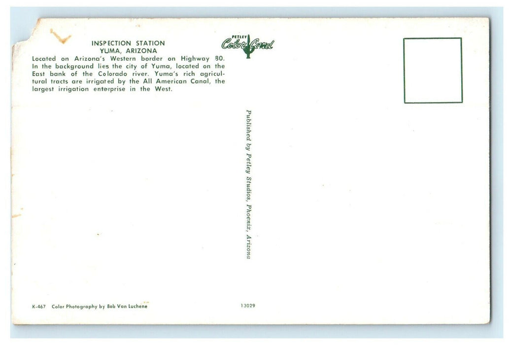 1970 Inspection Station in Highway 80, Yuma Arizona AZ Postcard