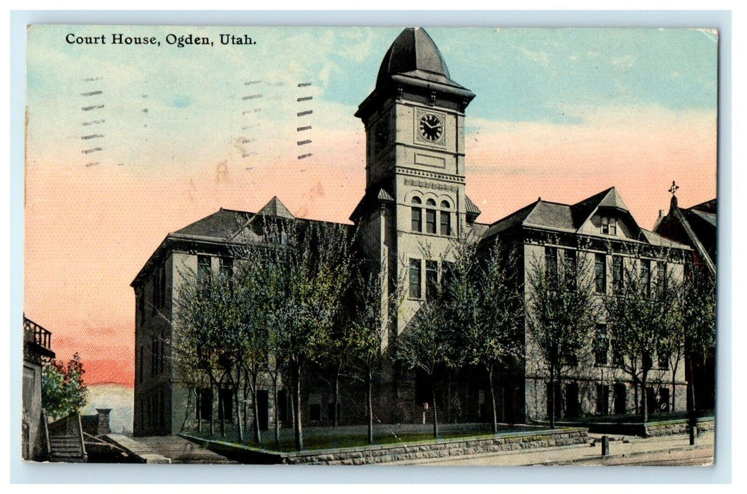 1911 Court House Street View Ogden Utah UT Posted Antique Postcard