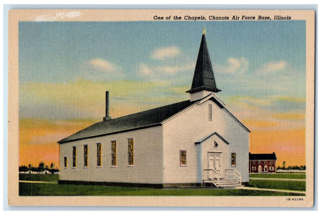 c1940s One of the Chapels Chanute Air Force Base Illinois IL Postcard