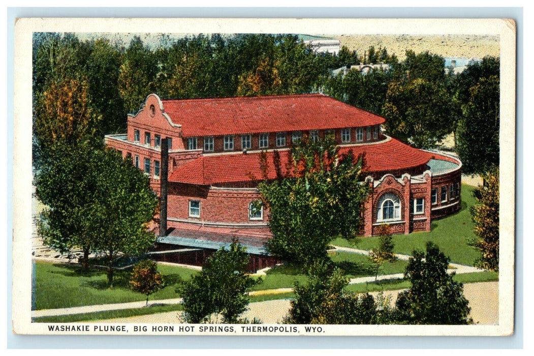 1928 Washakie Plunge Big Horn Hot Spring Thermopolis Wyoming WY Postcard