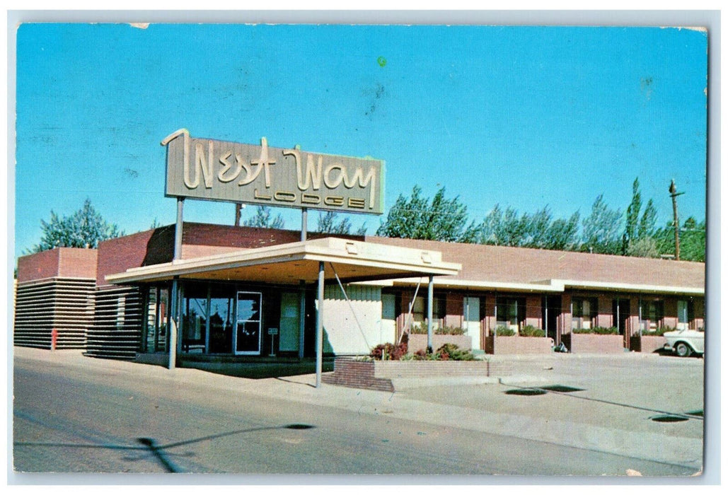 1963 West Way Lodge Rawlins West on Hiway 30 Wyoming WY Vintage Posted Postcard