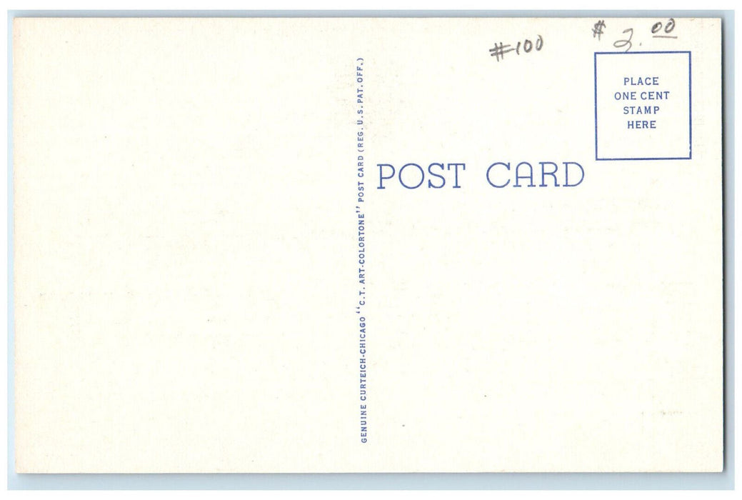 c1940s Section of Class Rooms in Radio Code School Belleville IL Postcard