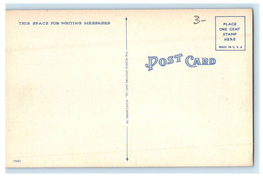c1940s Kingston High School, Kingston Pennsylvania PA Unposted Postcard