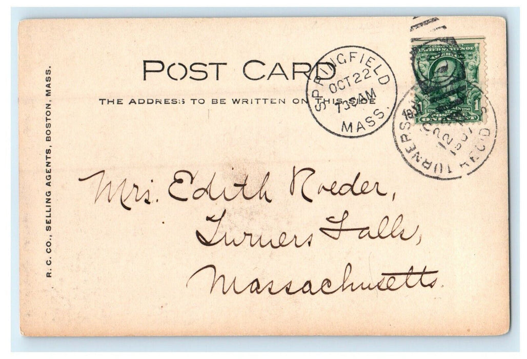 1907 St. Michael Cathedral's Springfield Massachusetts MA RPPC Photo Postcard