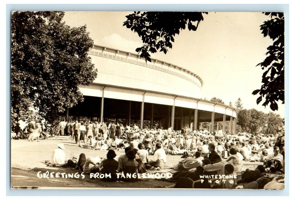 1950 Greetings From Tanglewood Massachusetts MA RPPC Photo Vintage Postcard