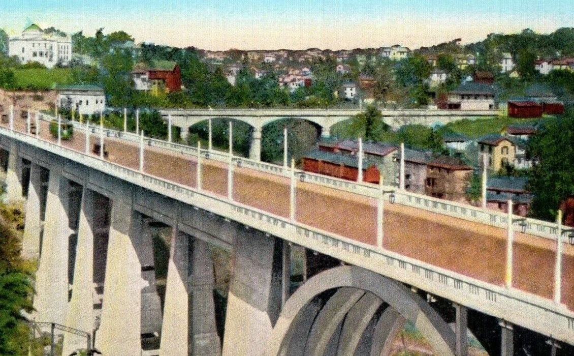 c1920's Rivermont Bridge And D Street Viaduct Lynchburg Virginia VA Postcard