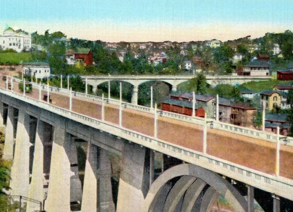 c1920's Rivermont Bridge And D Street Viaduct Lynchburg Virginia VA Postcard