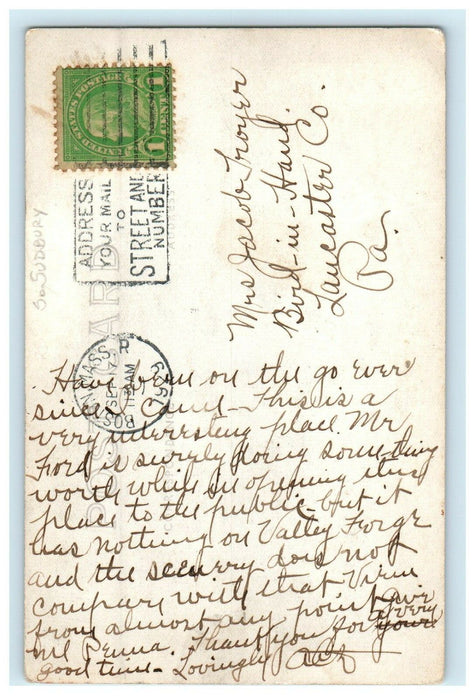 1909 Grist Mill Longfellow's Wayside Inn South Sudbury MA RPPC Photo Postcard