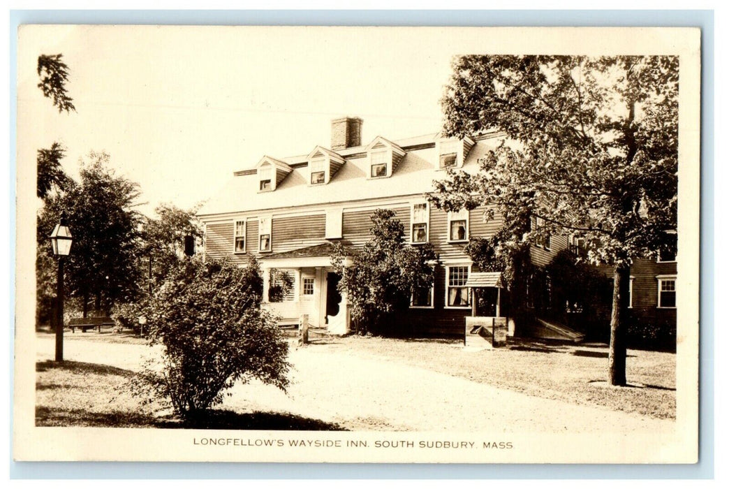 c1910 Longfellow Wayside Inn South Sudbury Massachusetts MA RPPC Photo Postcard