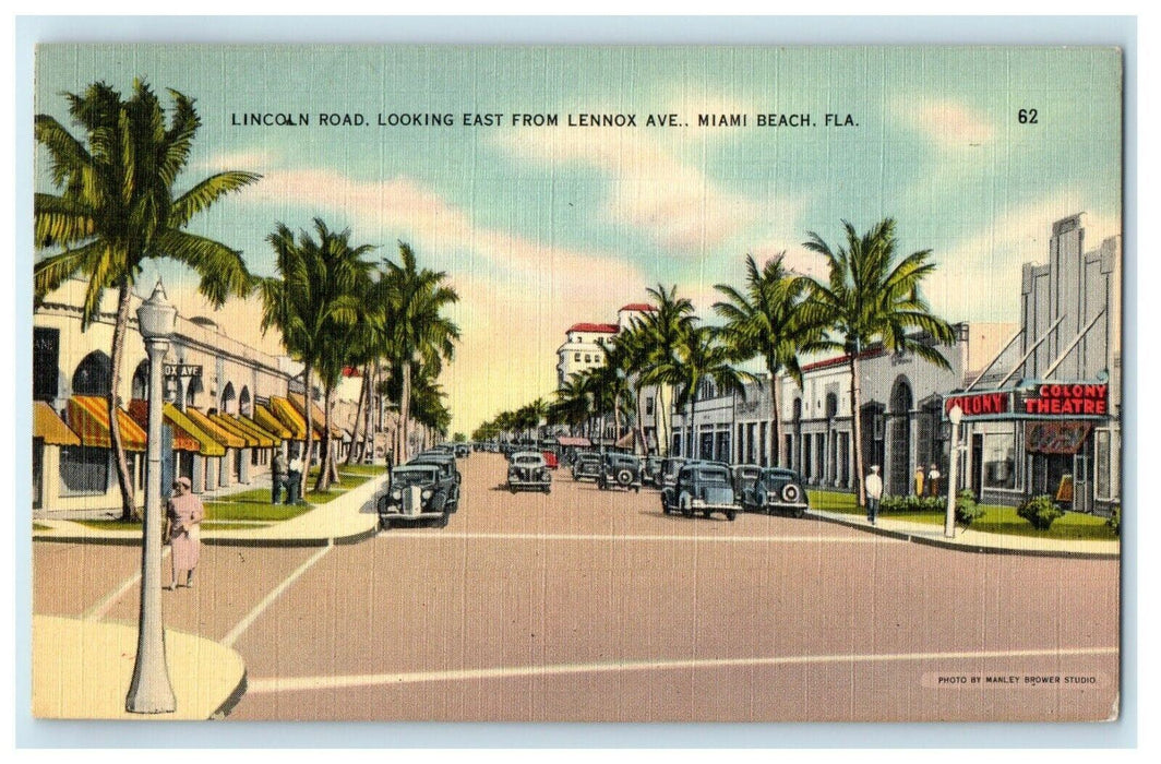 1947 Lincoln Road Looking East From Lennox Ave Miami Beach Florida FL Postcard