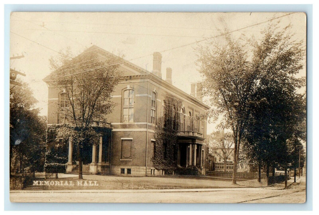 c1910's Memorial Hall Building Whitinsville Massachusetts MA RPPC Photo Postcard