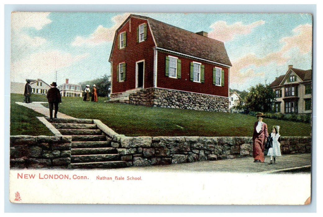 c1910 Nathan Hale School, New London, Connecticut CT Posted Tuck Postcard