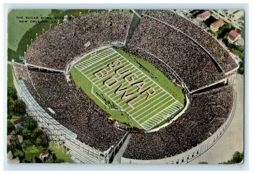 1943 The Sugar Bowl View, New Orleans Louisiana LA Posted Cancel Postcard