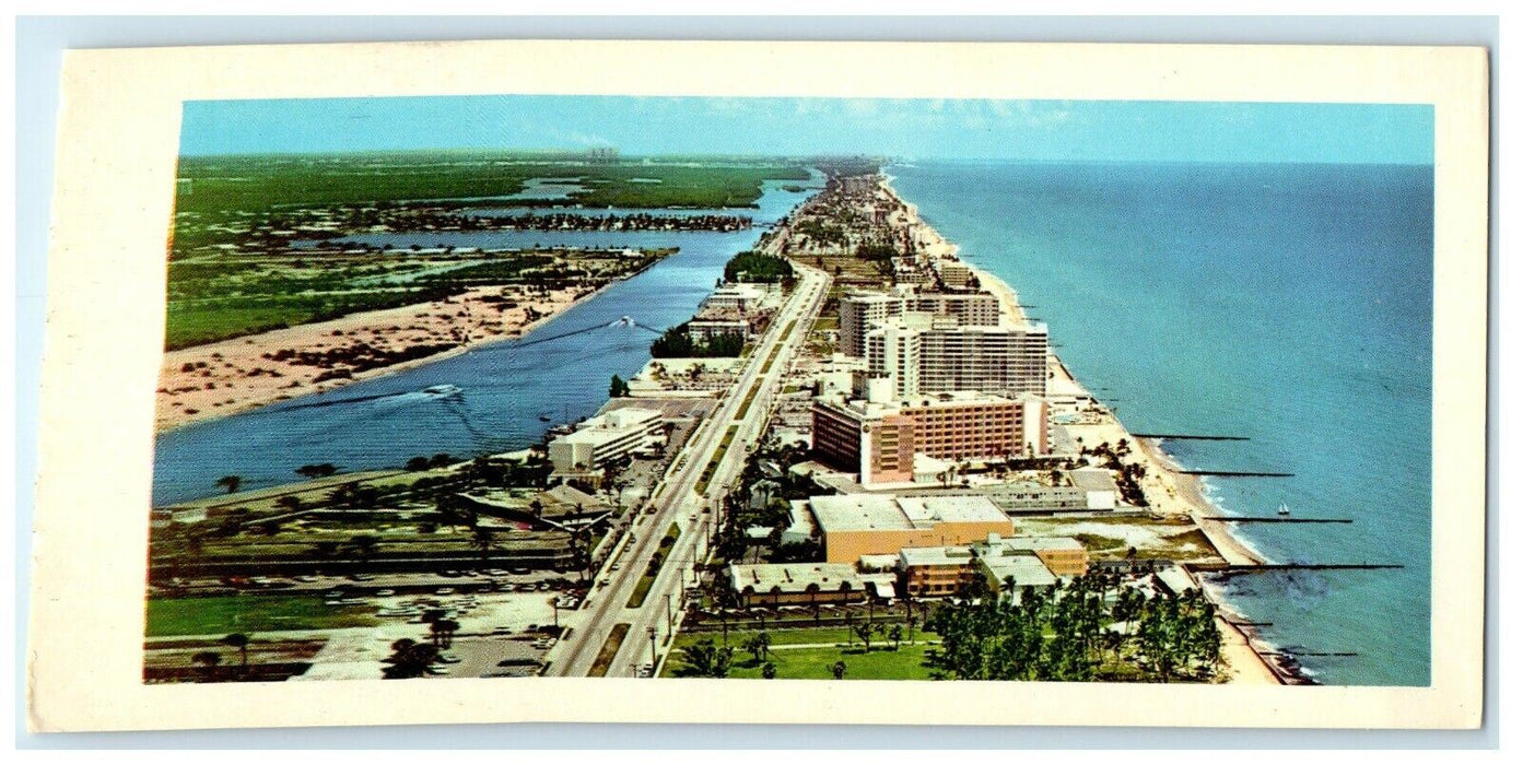 c1905 Aerial View Of Hollywood Florida's Ocean Front Hotels Antique Postcard