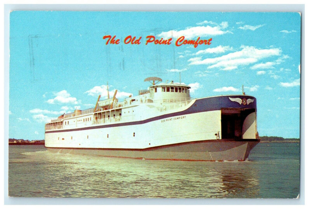 1951 View Of The Old Point Ferry Ship Passenger Comfort Topeke Beach VA Postcard