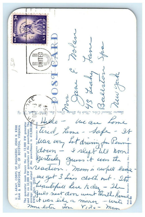 1951 View Of The Old Point Ferry Ship Passenger Comfort Topeke Beach VA Postcard