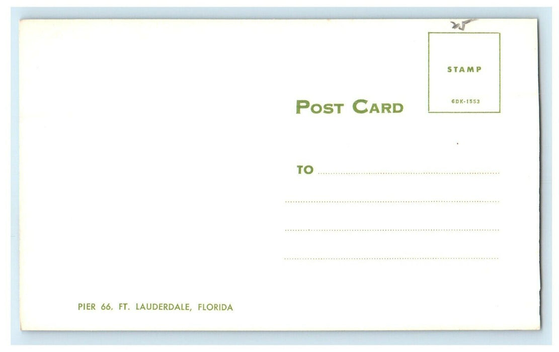 c1905 Pier 66 Motor Hotel Yacht Fort FT. Lauderdale Florida FL Antique Postcard