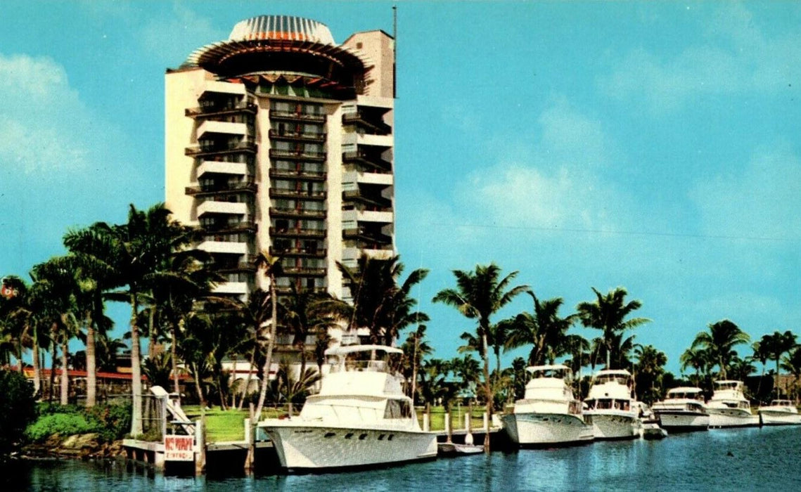 c1905 Pier 66 Motor Hotel Yacht Fort FT. Lauderdale Florida FL Antique Postcard