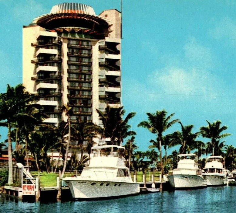 c1905 Pier 66 Motor Hotel Yacht Fort FT. Lauderdale Florida FL Antique Postcard