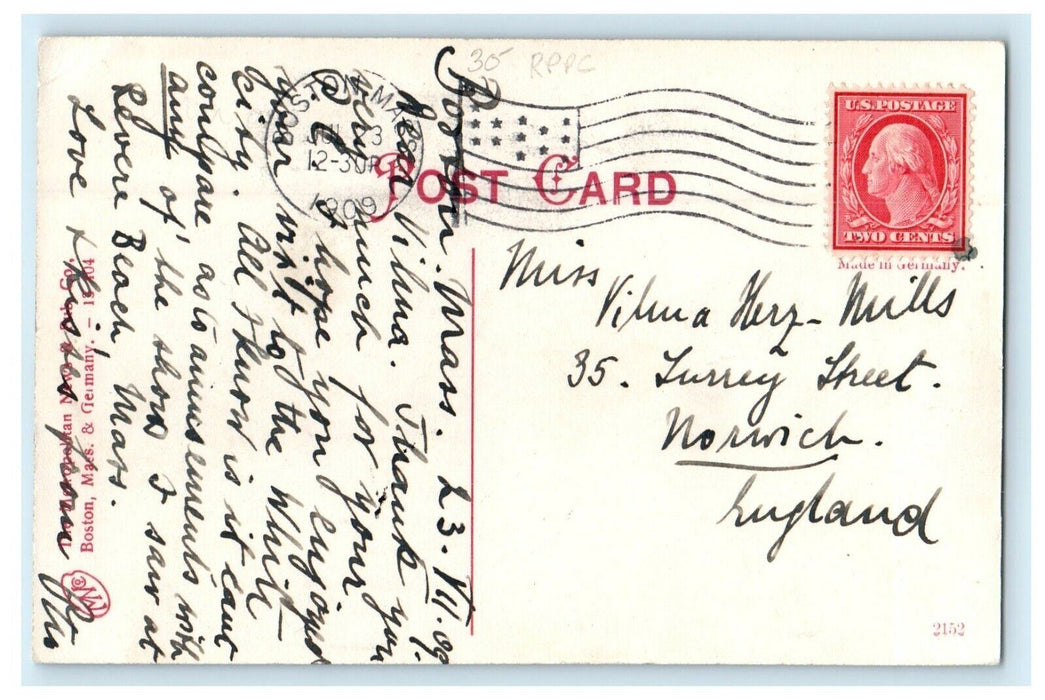 1909 East Boston Tunnel, E Boston Massachusetts MA Antique Postcard