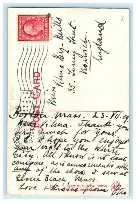 1909 East Boston Tunnel, E Boston Massachusetts MA Antique Postcard