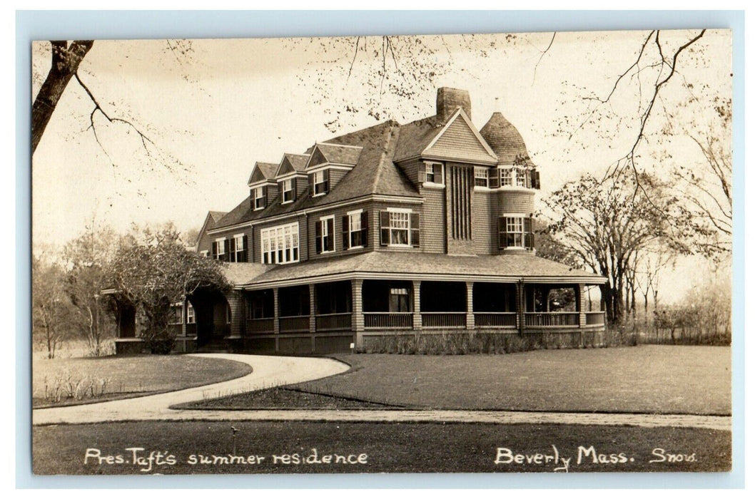 c1910's Pres. Taft's Summer Residence Beverly Massachusetts RPPC Photo Postcard