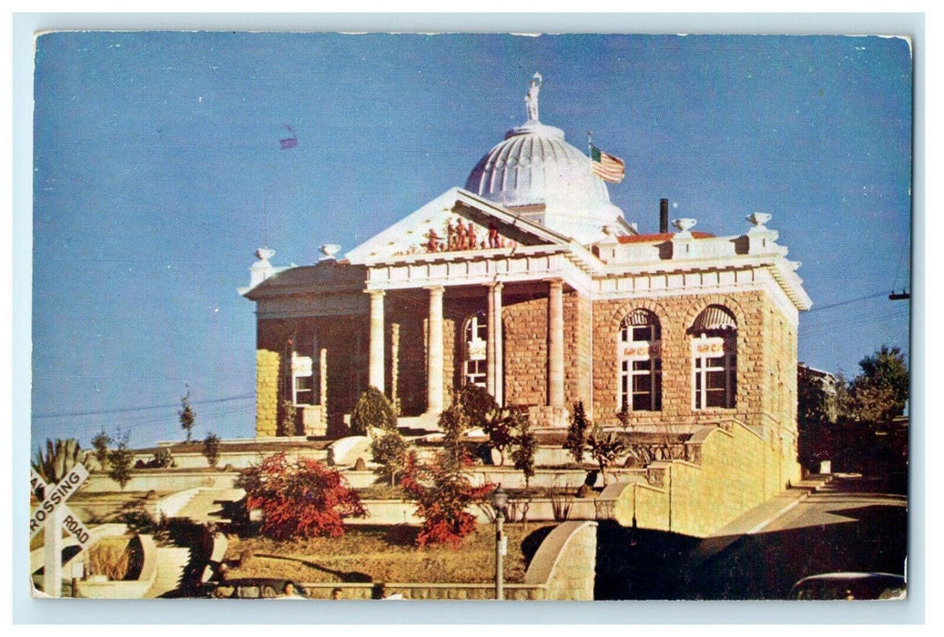 Nogales Arizona AZ Court House Crossing Railroad Street View Postcard