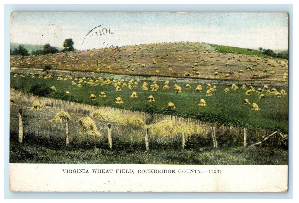 1911 Virginia Wheat Field Farm Rockbridge County Posted Antique Postcard