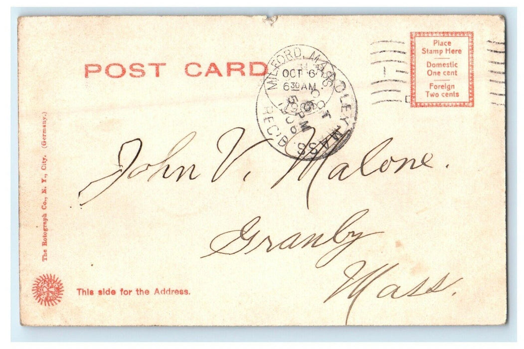 1906 St Mary's Church, Milford Massachusetts MA Antique Postcard