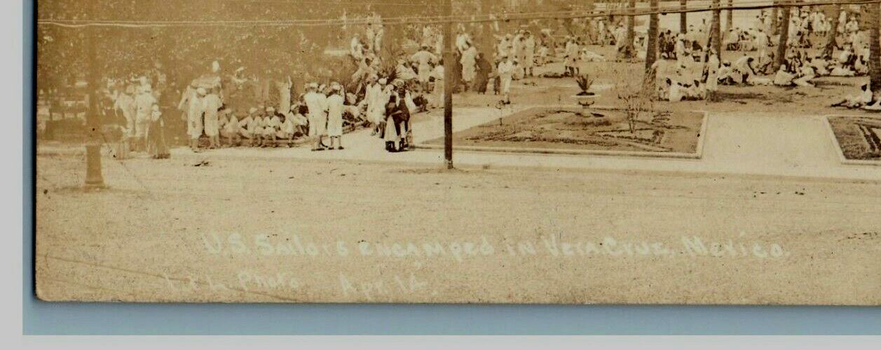 c1915 US Sailors Encamped in Veracruz Mexico Occupation Army RPPC Photo Postcard