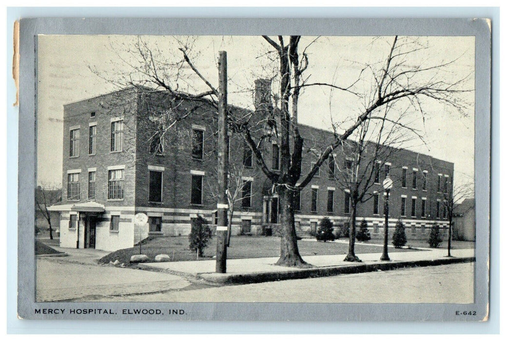 1940 Mercy Hospital, Elwood Indiana IN Vintage Posted Postcard