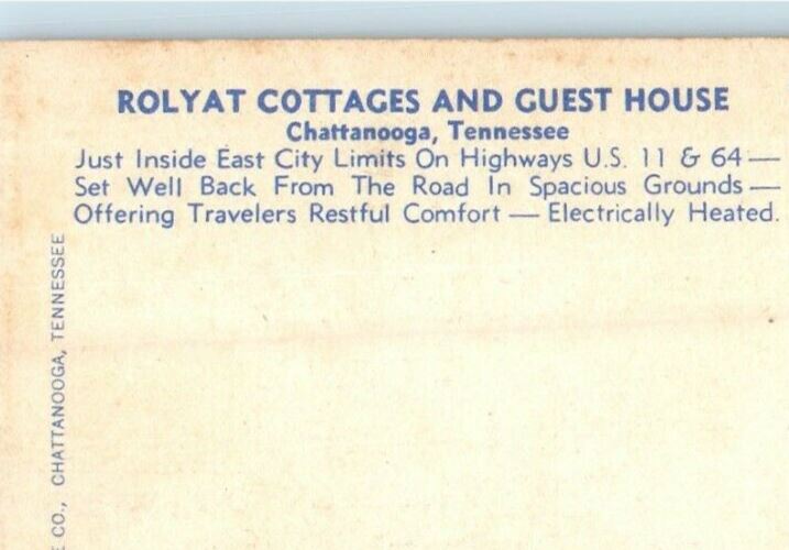 c1940's Rolyat Cottages And Guest House Chattanooga Tennessee TN Postcard