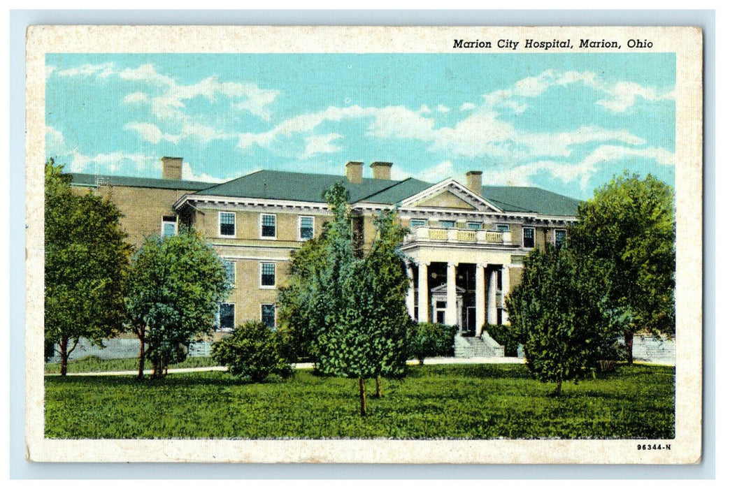 1950 Marion City Hospital, Marion Ohio OH Posted Vintage Postcard