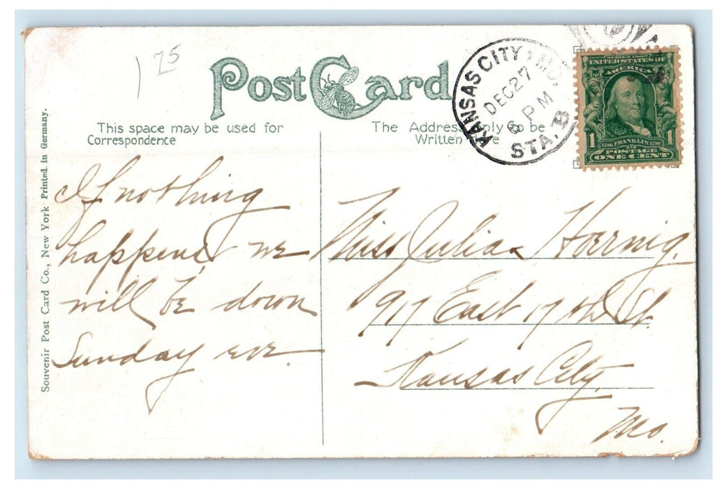 c1910's Public Library Oklahoma City Oklahoma OK Posted Antique Postcard