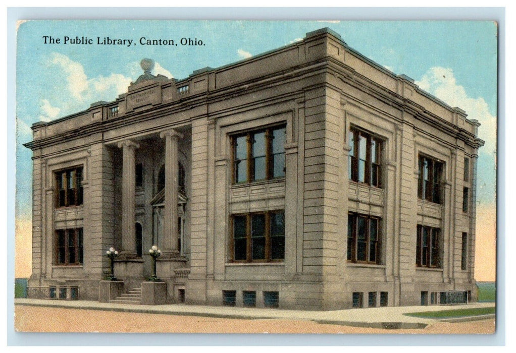 1917 The Public Library Building Canton Ohio OH Posted Antique Postcard