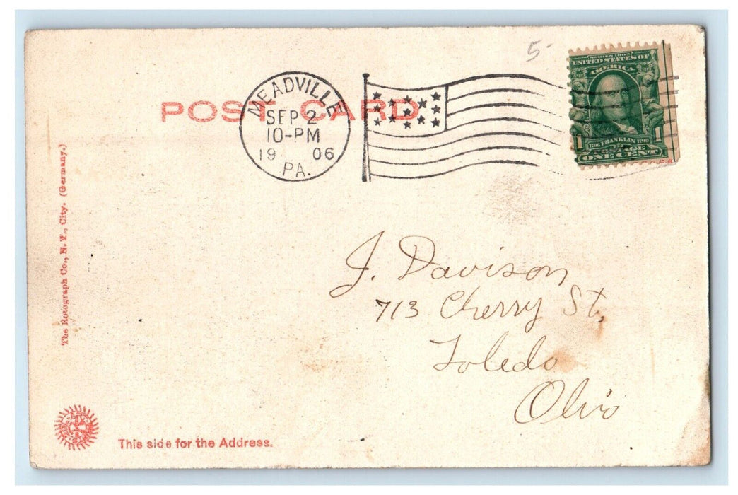 1906 Library Allegheny College Meadville Pennsylvania PA Rotograph Postcard