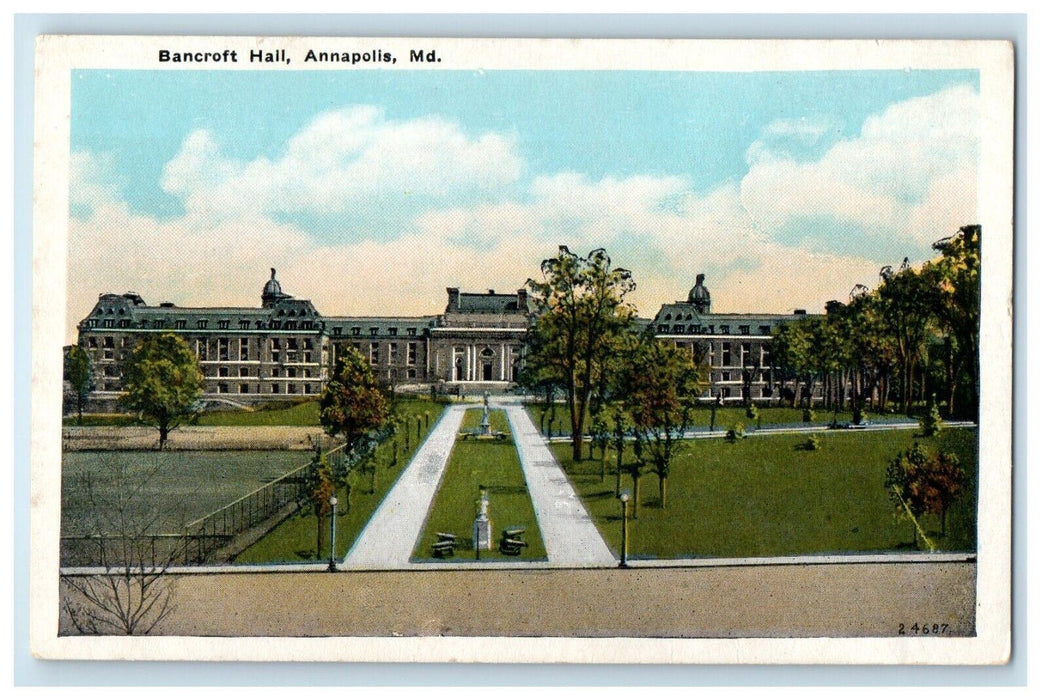 c1930's View Of Bancroft Hall Annapolis Maryland MD Unposted Vintage Postcard