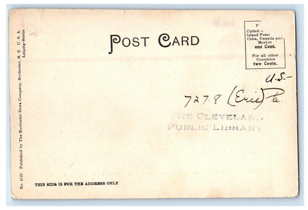 Public Library Building Equipped Libraries Western Pennsylvania Erie PA Postcard