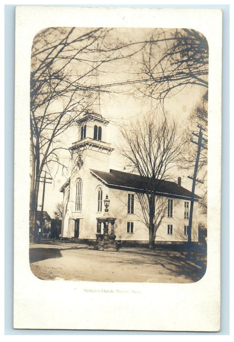 c1910's Methodist Church Monson Massachusetts MA RPPC Photo Postcard