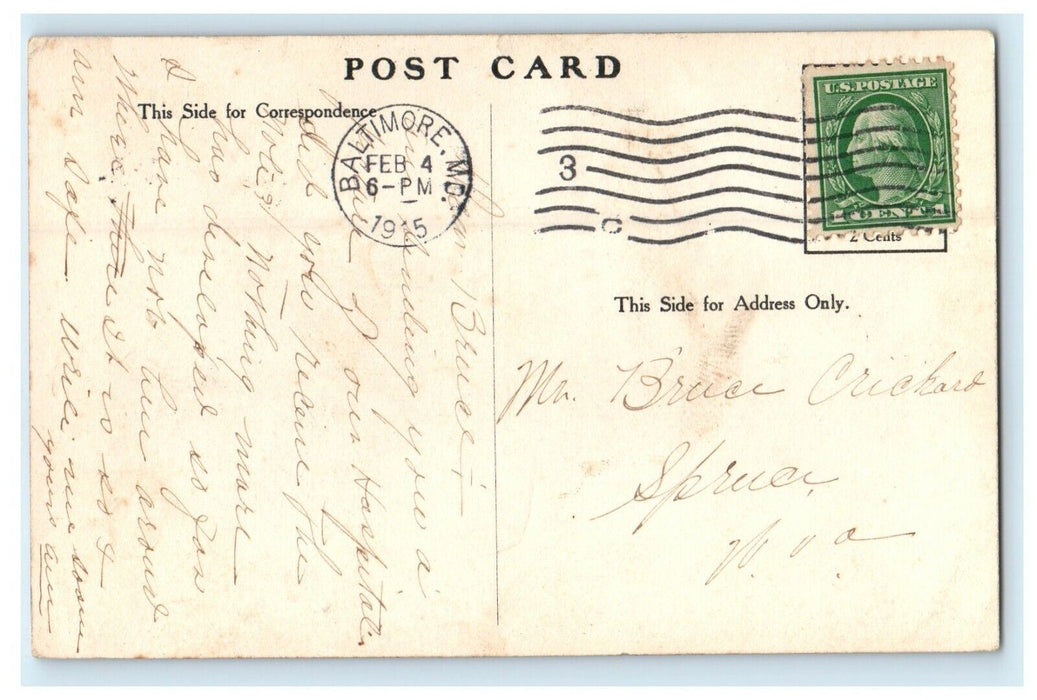 1915 Mercy Hospital, Baltimore Maryland MD Antique Postcard