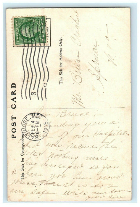 1915 Mercy Hospital, Baltimore Maryland MD Antique Postcard