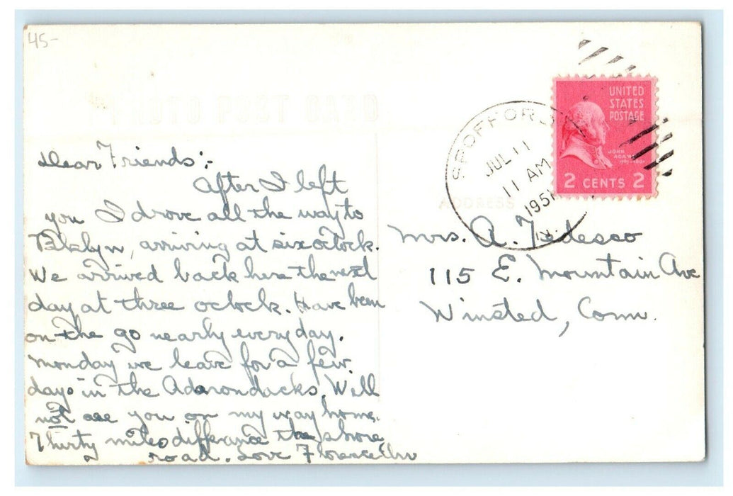 1951 Lake Spofford Hotel Spofford New Hampshire NH RPPC Photo Antique Postcard
