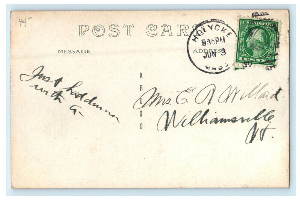 1917 Northampton Massachusetts MA, Mt. Holyokee Hotel RPPC Photo Postcard
